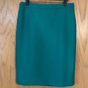 J.Crew green wool pencil skirt